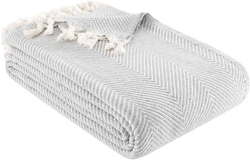 Carden Organik Pamuklu Koltuk Örtüsü Desenli 200x230 Cm Kanepe Çekyat Buldan Bezi Gri