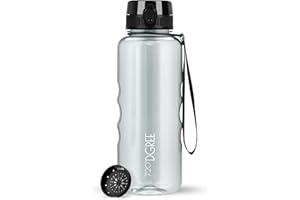 720°DGREE Botella Agua 1,5 Litros “uberBottle“ - Tamiz-Fruta, crystalClear - Sin BPA, Prueba de Fugas, Reutilizable - XL Cantimplora, Water Bottle ideal para Fitness, Gimnasio, Deporte, Outdoor