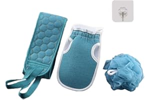 XINGSUI Juego exfoliante de baño de 3 piezas, juego de lufa de baño, guantes de ducha, esponja para pulir el cuerpo, juego de limpieza para el cuerpo de la ducha