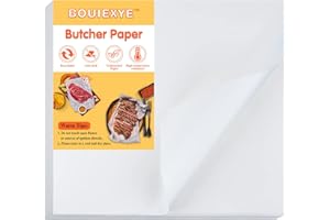 Bouiexye 50 Pieces White Butcher Paper Precut Square Meat Sheet 12 x 11 Inch Thicken Disposable No Wax For Wrapping Meat Sublimation Heat Press