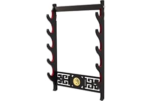FOXSMZZ Porta spada Katana staffa da parete Samurai Spada Telaio Display Frame Red Velluto China Tai Chi Style (5 strati)