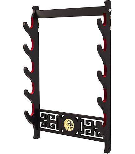 Supporto Per Spada In Legno - Display Orizzontale Per Katana, Wakizashi E Spade Samurai - Foto 6