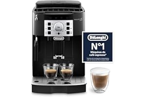 DE'LONGHI De’Longhi Magnifica S – Perfetto Cafetera Superautomática, Espumador de Leche manual, Espresso y Cappuccino, Panel de Control con Botones, Negro (ECAM22.110.B)