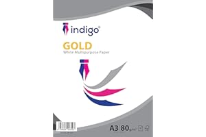 Indigo® A3 White Multipurpose Copier Paper – 80GSM, 50 Sheets | Inkjet, Laser & Copier Printer Compatible | Smooth A3 Paper for Office, School & Creative Use