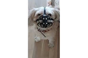 L&J Pets Uk Skórzana kaganiec dla psa Shih Tzu i innych psów o płaskiej twarzy z krótkim pyskiem