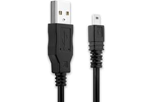 CELLONIC® USB Kabel 1.5m kompatibel mit Rollei Flexline 140 XS-10 in Touch XS-8 XS-10 Movieline Powerflex Compact Ladekabel 8 Pin Camera Mini USB B auf USB A 2.0 Datenkabel schwarz PVC
