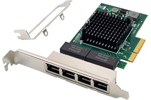 ULANSEN PCIe-Gigabit-Ethernet-Serveradapter mit Quad-Port und NetXtreme® BCM5719 Chipsatz, PCI Express, 1000 m, Netzwerk-LAN-Karte für Windows Server, Linux, Ubuntu, VMware (BCM5719-4P)