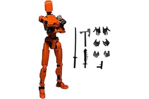 Atsmoce®T13 Action Figure, Figura d'azione T13, Titan 13 Action Figure, Figure Mobili Multi-Snodate Stampate in 3D, Lucky 13 Robot Action Figure (Orange)