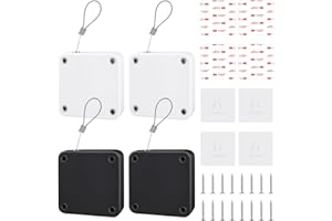BAIFULAI Automatische Türschließer, 4 Stück Automatischer Türschließer mit Tunnelzug, Türschließer Innentür, ohne bohren, Door Closer für Zuhause, Büro, Schlafzimmer (Schwarz, Weiß) (1200G)