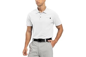 Rdruko Mens Polo Shirts Short Sleeve Breathable Quick Dry Tennis Golf Tops Casual Smart Work T Shirts with Pocket
