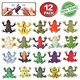 Juguetes de rana, Conjunto de Mini Rana de Goma de 12 paquetes, material grado alimenticio -...