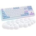 Sushret Cloud Wrist Rest Keyboard, White Cloud Palm Rest with PU Leather Memory Foam Cute Keyboard Rest for Wrist Support and Arm Rest, Desk Cloud Wrist Pad for PC Gaming/Hand Cushion/Computer/Office