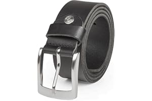 Lindenmann Mens Leather Belt/Mens Belt, full grain leather belt, buffalo leather 4 mm, black