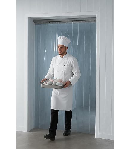 Super Polar - Tenda a strisce in PVC, ideale per frigorifero/refrigeratore/congelatore (1 m x 2,5 m) – tenda industriale per congelatore, macellaio Super Polar - Tenda a strisce in PVC, ideale per frigorifero/refrigeratore/congelatore (1 m x 2,5 m) – tenda industriale per congelatore, macellaio