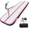 Estgora Tumble Track Mats For Gymnastics 20ft 16ft 13ft 10ft 6.6ft Gymnastics Mat For Tumbling 4/8 Inch Thick Inflatable Air Tumbling Matts For kids Home Use Pool Cheerleading with 600W Electric Pump