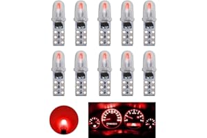 YOUNLEN Lampadine LED T5, 2721 27 37 286 Lampadina LED PC74, per Sostituzione Luci Cruscotto Interni Auto, Chip 12V 0,6W 40LM 3014, Confezione da 10(Rosso)