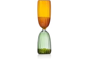 Ichendorf Milano Clessidra 5 Minuti, Verde - Ambra, Collezione Times, Vetro Borosilicato, Fatto a Mano