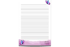 ASVP SHOP JW Letter Writing A4 Pad Stationery Paper Lined Gift Notepad Writing Sheets (Butterflies)