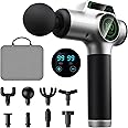Necomi powerful deep tissue massage gun, 8 connection heads, 99 speeds, professional-grade portable fascia gun, used for muscle recovery and pain relief, suitable for back and neck full body massage.