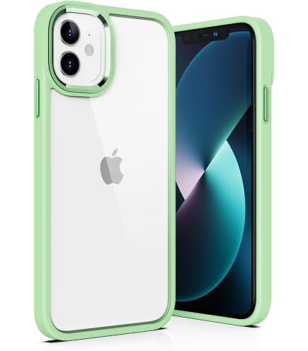 EASSGU TPU Handyhülle Für IPhone 11 Pro – Transparent Mit Farbverlauf, Stoßfest (Rosa-Grün)