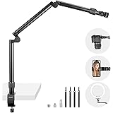 NEEWER Supporto Webcam Supporto Fotocamera da Tavolo con Morsetto C, 35,4" Braccio Flessibile Articolato in Lega Alluminio co