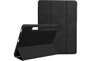 TXWLLIU Funda para Samsung Galaxy Tab S10 Lite/S10 FE/S9 FE 10,9 Pulgadas con S Portalápices, Triple Pliegue y Función Auto-Sueño/Estela, Negro
