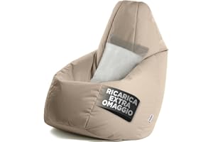 Avalon - Pouf Poltrona Sacco Grande L Jive, Puffo per Sedersi Ergonomico, Pouf a Sacco in Tessuto Antistrappo e Impermeabile, Comoda Poltrona a Sacco Moderna, Made in Italy(80x80x125cm-Corda)