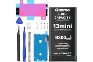 QUZMO 9300mAh Ersatzakku kompatibel mit iPhone 13 Mini, Ersatzakku mit hoher Kapazität kompatibel Modelle A2481, A2626, A2628, A2629, A2630 mit Werkzeugsatz