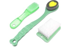 ‎QICHENG&LYS QiCheng & LYS Handbrause Bürste Mit Langem Griff Badebürste Mit Langem Griff Schuhbürste, Brettbürste (Grün und 2PCS)