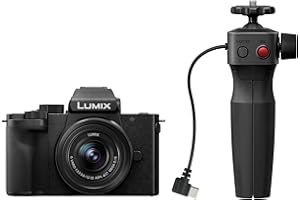 Panasonic Lumix G100D | Appareil Photo Hybride + Objectif Lumix 12-32mm + Poignée trépied (Capteur 4/3 20.3MP, Vidéo 4K/ 30p, OZO Audio by Nokia, Mode Selfie Vidéo, Stab.) Noir – Version Française