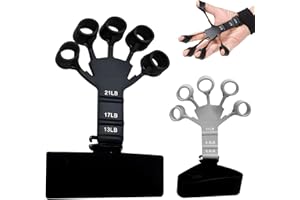 SHUNFAJI Hand Grip Musculation Exerciseur De Doigts Hand Strengthener, Exercice D'avant-Bras Renforcement des Mains Bandes Appareil D'entraînement Réglable avec 6 Niveaux De Résistance(Noir+Gris)