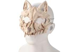 Maska Czaszki Halloween, Maska Wilkołaka, Maska Japońska, Maska Szkieletu Zwierząt, UNOLIGA Halloween Straszna Maska dla Dorosłych Dzieci, Maska Wilka z Pianki PU