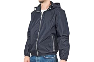 PERLETTI Cortavientos Hombre Mujer Ultra Ligero - Chubasquero Impermeable con Capucha y Bolsillos Unisex - Chaqueta Ropa Deportiva Transpirable con Estuche