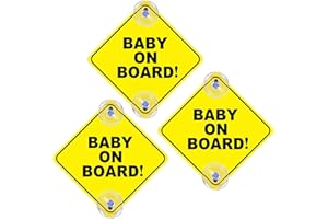 ‎SJBAUTYO SJBAUTYO 3pcs Baby an Bord Auto Warnschilder,12,5 x 12,5 cm wiederverwendbare Sicherheits Auto Warnschilder Baby an Bord langlebiges,Kinder an Bord Autoschild, Baby im Auto Aufkleber