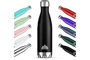 Mont-Clair H2O Botella Agua Acero Inoxidable - Botella Isotermica Termica sin BPA, 12h de Bebida Caliente y 24h de Bebida Fría, Termo agua con pared Doble Aislamiento, 1L - Nera