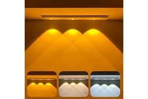 MERTTURM 45cm ponownego ładowalny Oświetlenie pod szafką,1500 mAh czujnikiem ruchu magnetyczna lampka szafki, 3 kolory jasność ściemniana do kuchni, szafy,korytarza, schody,sypialnia (1800 k-6500k)