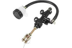 Motoforti Rear Brake Master Cylinder Pump with Reservoir for Motorcycle Black
