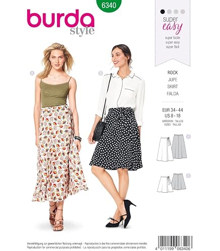 Burda Modelli Cucito Cartamodello Burda 6818 Per Gonna - Modello Cucito Donna Cartamodello 6818 - 8