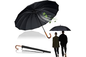 LOGAN & BARNES Stockschirm Sturmfest Ø120cm mit hochwertigem Echtholzgriff und geräuschloser Gummispitze - XXL Regenschirm Groß mit 16 Streben - Modell EDINBURGH