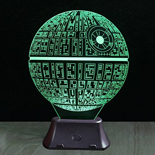 Pasway 3D LED Licht Nachtlichter Schreibtischlampen 3D-Visualisierung Tabellen Licht Lampe für Halloween Weihnachten Party, Warmweiß Beleuchtung (Runden) - 5