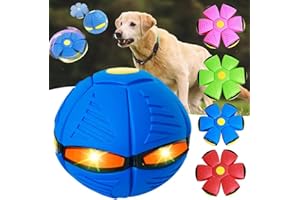 HICCVAL Jouet pour animal de compagnie - Jouet pour chien - Soucoupe volante - Balle soucoupe volante pour animal de compagnie - Balle soucoupe volante pour chiens - Bleu - Sans lumières