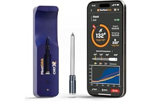 THE MEATSTICK MeatStick Chef X | Termometro per carne intelligente con Bluetooth, portata 200 m senza fili, per barbecue, cucina, affumicatore, forno, sottovuoto, griglia