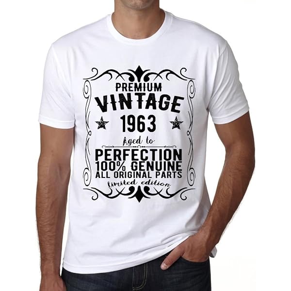 Homme Tee-Shirt – All Original Parts Aged To Perfection 1969 – 55 Ans T-Shirt Graphique Idée Cadeau 55e Anniversaire Vintage Année 1969 Nouveauté Citron XS