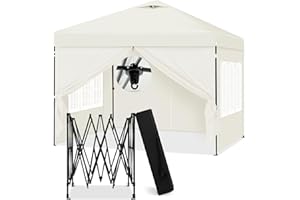 Laneetal Pawilon składany 3 x 3 m, ze ścianami bocznymi, wodoodporny, stabilny, namiot imprezowy, ogrodowy, z regulacją wysokości, ochrona przed promieniowaniem UV, metalowa rama, beżowy