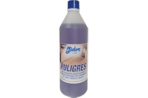 Midor Detergente per Pavimenti in gres porcellanato, rimuove annerimenti dai Pavimenti e Rivestimenti, Lascia Le superfici Lucide e Senza aloni - 1000ml - Puligres