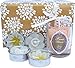 Produktbild Hana Blossom Kerzen, handgefertigt, Fairtrade, parfümiert, bunt, und 5 Teelichter, 3 Stück