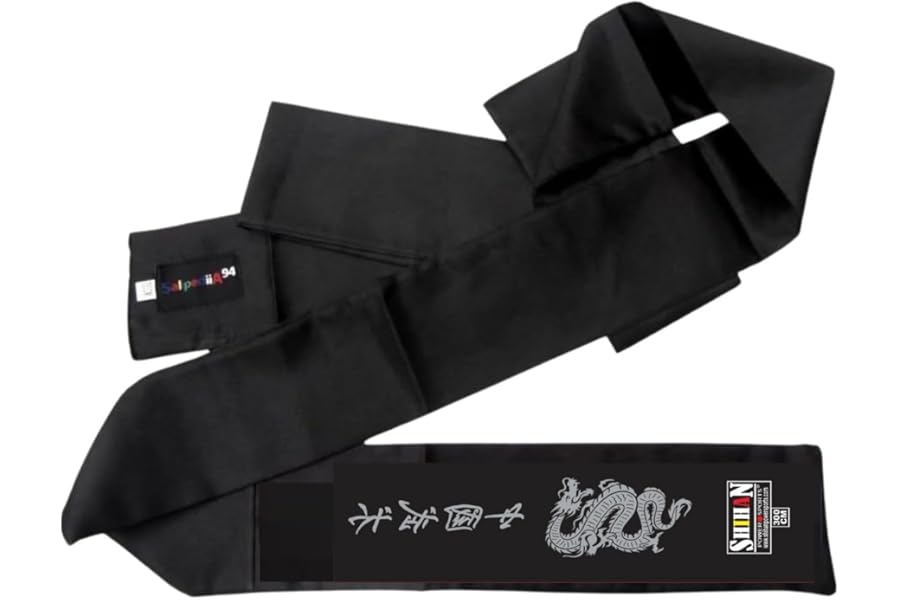Kung Fu Sash Black with SILVER Dragon Print Satin 300cm for Men/Women Black Shaolin Monk Kung fu Belt Wushu Martial Arts Sashes for Uniforms Wing Chun Clothing