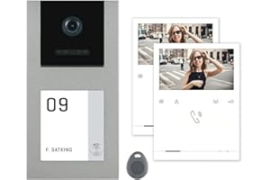 NONIC Balter EVO Video RFID Türsprechanlage Aufputz ✓ 2x4,3 Zoll Monitor ✓ 2-Draht Bus mit RFID ✓ Set für 1 Familienhaus Türklingel ✓ 120° Weitwinkel Kamera