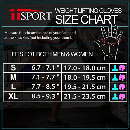 IISPORT Fitnesshandschuhe Trainingshandschuhe damen und herren für Workout Gewichtheben Bodybuilding, 4 Farbe, Gr. S-XL - 6