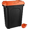 Elito Home & Garden® Dry Pet Food Storage Container | Top Flip Bin Lid with Scoop | 30L /15 KG Dog Cat Animal 15kg Pet Food Container (Red)